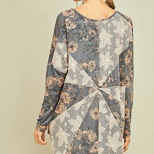 Entro Kimono Floral Lace Inset Cottage Granny Core Boho Cardigan